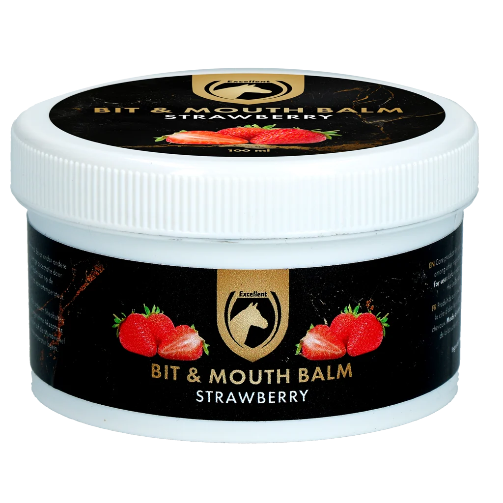 EXCE03052.png Maulbalsam für Pferde, Erdbeere, 100 ml – Excellent Horse Bit & Mouth Balm – Bild 1