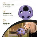 Futterball für Pferde mit Futteröffnungen, Lila – Excellent Horse Feed & Play Ball – Bild 5