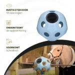 Futterball für Pferde mit Futteröffnungen, Blau – Excellent Horse Feed & Play Ball – Bild 5