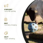Futterball für Pferde mit Futteröffnungen, Blau – Excellent Horse Feed & Play Ball – Bild 6