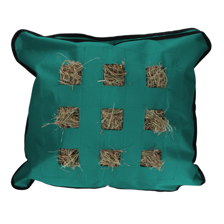 Heusack für Pferde, quadratisch, petrol, 62 x 55 cm – Excellent Horse Hay Pillow Slow Feeder