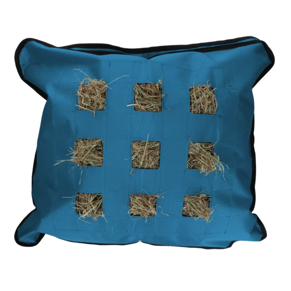 Heusack für Pferde, quadratisch, blau, 62 x 55 cm – Excellent Horse Hay Pillow Slow Feeder