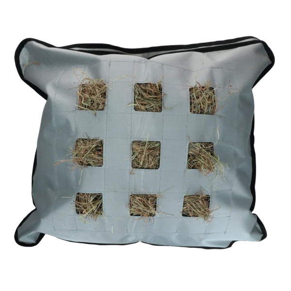 Heusack für Pferde, quadratisch, Grau, 62 x 55 cm – Excellent Horse Hay Pillow Slow Feeder