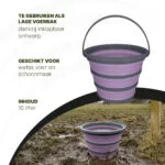 Faltbarer Eimer für Futter und Wasser, 10 l, Lila und Grau – Excellent Horse Faltbarer Eimer – Bild 4
