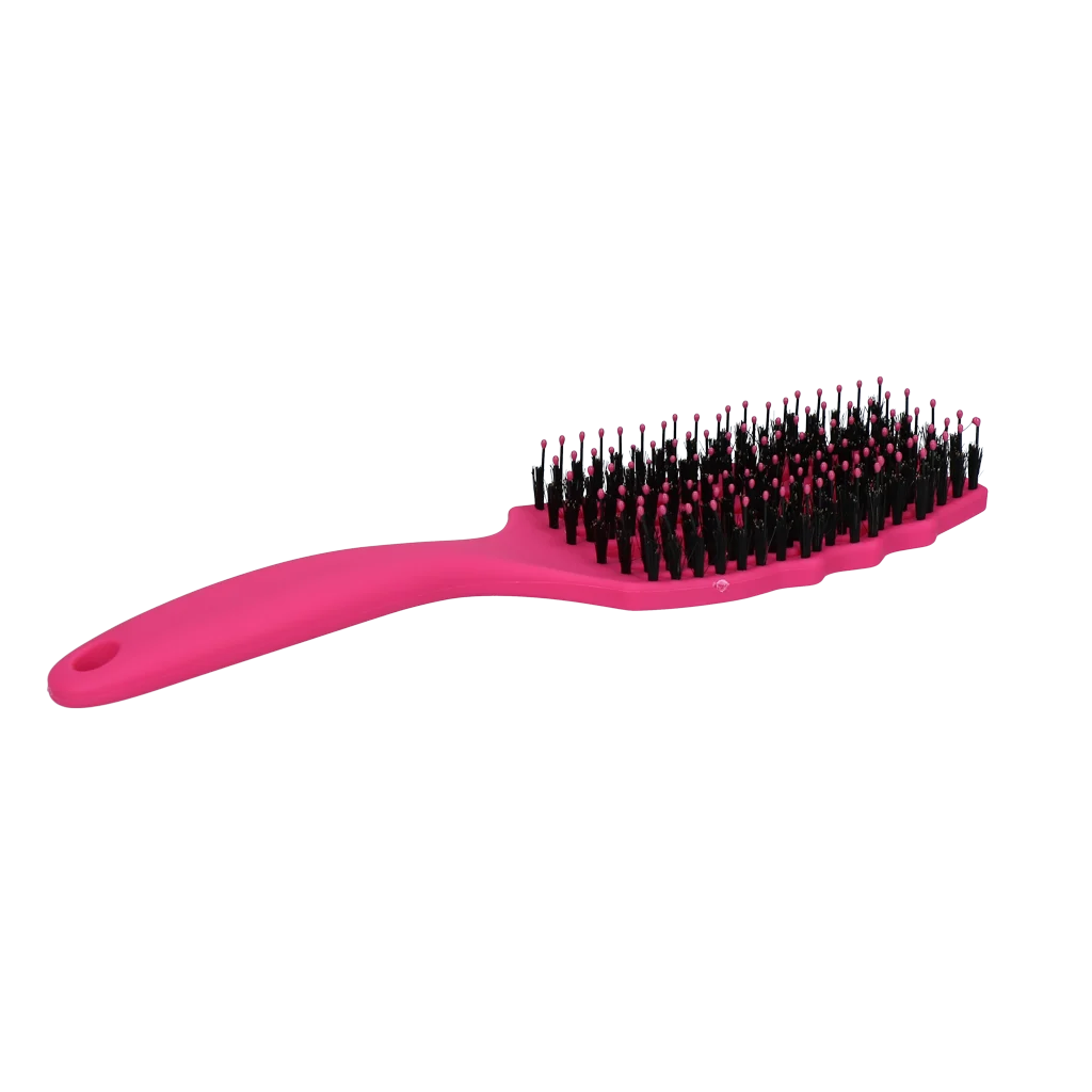 Mähnenbürste zum Entwirren mit Schweineborsten, Rosa – Excellent Horse Wave Brush – Bild 3