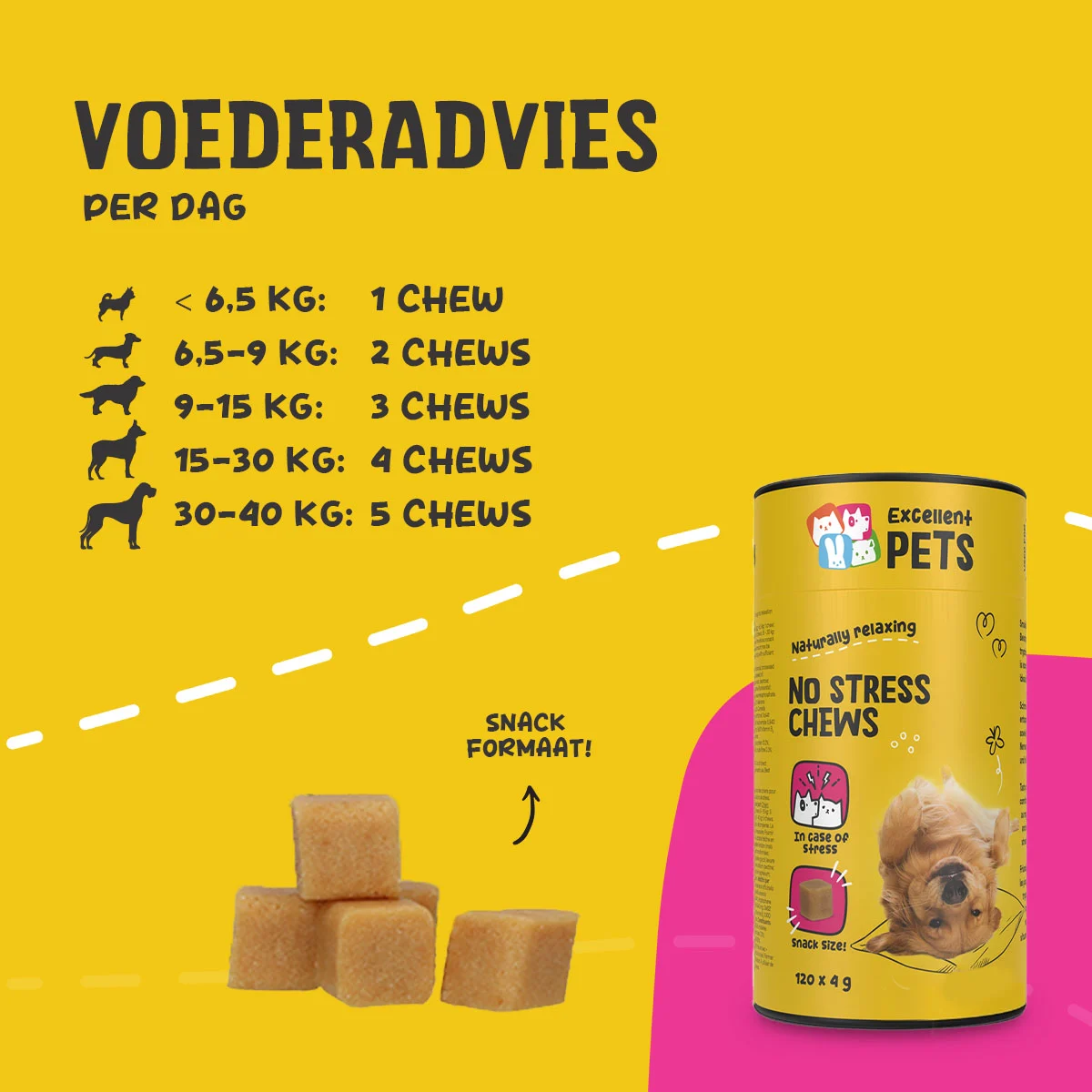 Weiche Kauhappen für Hunde bei Aufregung, 120 Stück – Excellent Pets No Stress Soft Chews – Bild 4