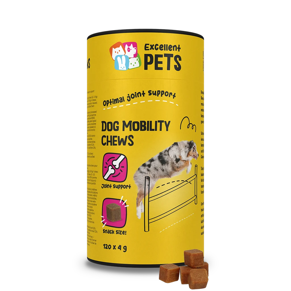 EXCE5020B.png Kausnacks für Hunde für die Gelenke, 120 Stück – Excellent Pets Dog Mobility Soft Chews – Bild 1
