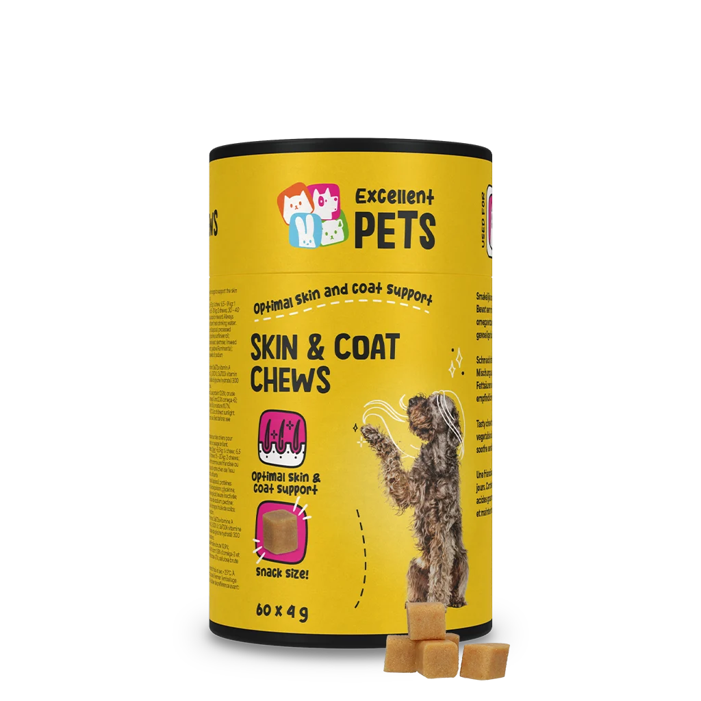Nahrungsergänzung für Hunde für Haut und Fell, 60 weiche Kausnacks – Excellent Pets Skin & Coat Soft Chews – Bild 1