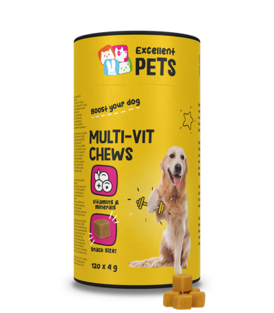 Multivitamin Kausticks für Hunde, 120 Stück – Excellent Pets Multi-Vit Soft Chews