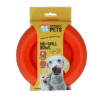 Futter und Trinknapf aus Silikon für Hunde mit Rand, 300 ml, orange – Excellent Pets No-Spill Bowl