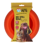 Futter und Wassernapf für Hunde aus Silikon mit Spritzschutzrand, 800 ml Orange – Excellent Pets No-Spill Bowl