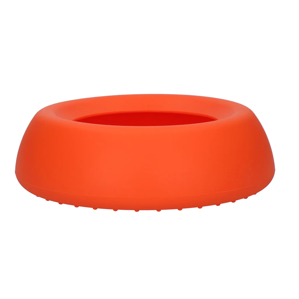 Futter und Wassernapf für Hunde aus Silikon mit Spritzschutzrand, 800 ml Orange – Excellent Pets No-Spill Bowl – Bild 3