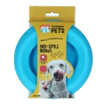 Silikon Futter- und Wassernapf für Hunde mit Überlaufschutz, 300 ml Blau – Excellent Pets No-Spill Bowl
