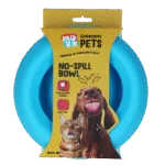 Silikon Futter- und Wassernapf für Hunde mit Überlaufschutz, 800 ml Blau – Excellent Pets No-Spill Bowl