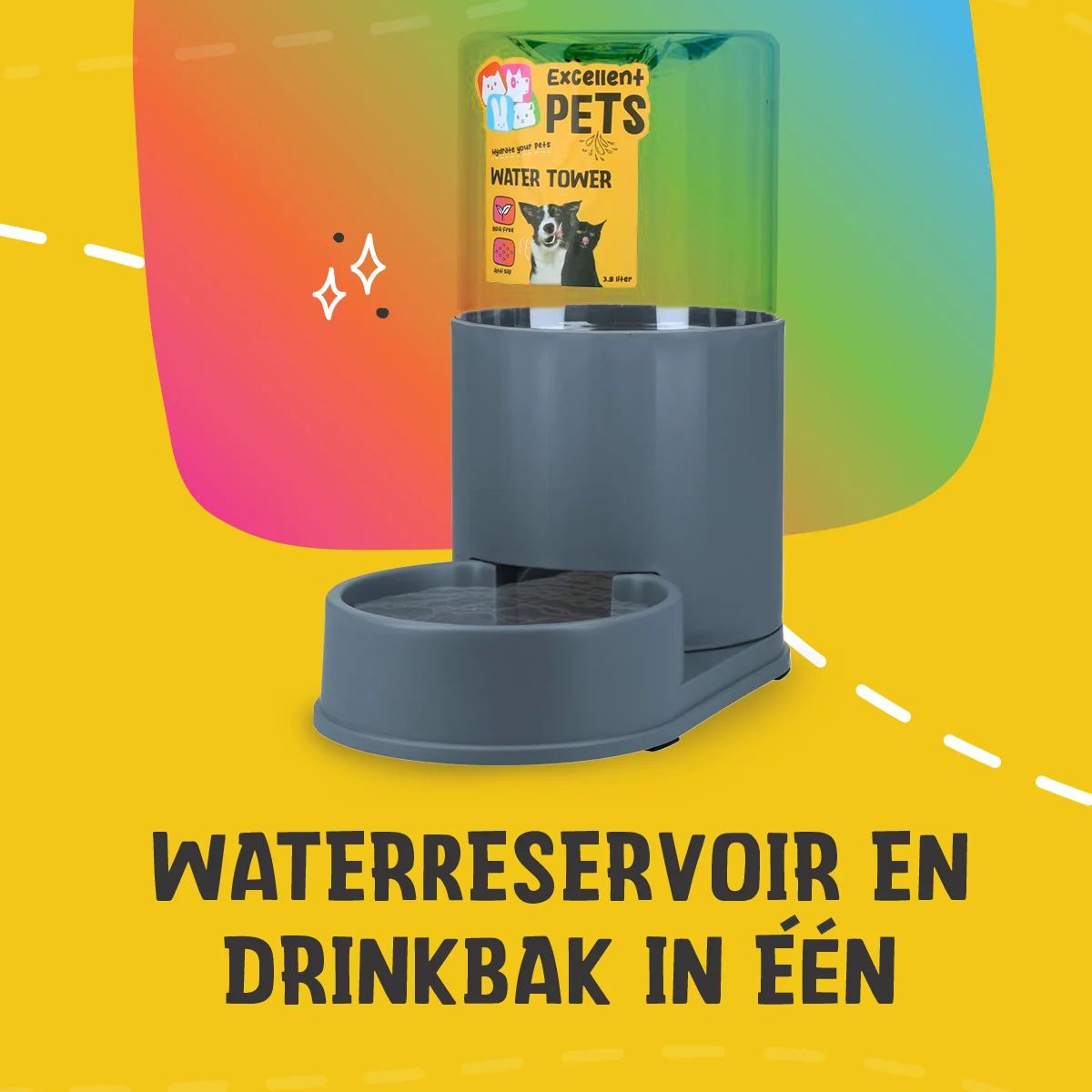 Wasserturm mit Trinknapf 3,8 l – Excellent Pets Water Tower – Bild 5