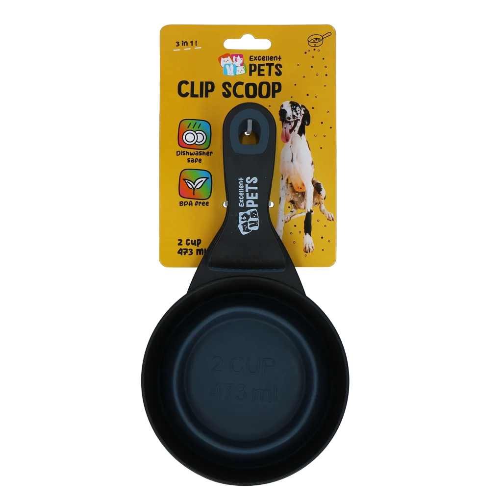 EXCE7090A.png Futterschaufel mit Verschlussclip, 2 cup – Excellent Pets Clip Scoop – Bild 1