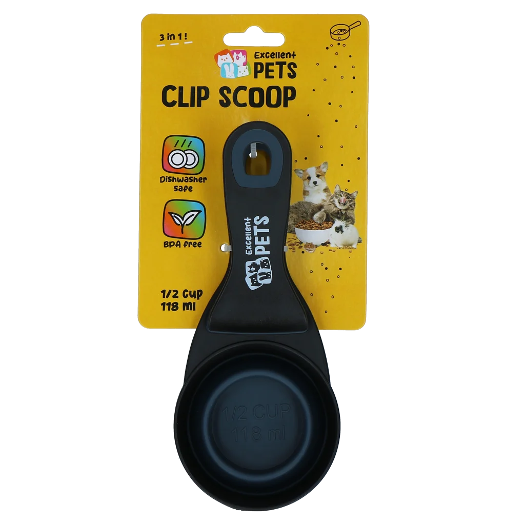 EXCE7090C.png Futterschaufel mit Verschlussclip, 0,5 cup – Excellent Pets Clip Scoop – Bild 1