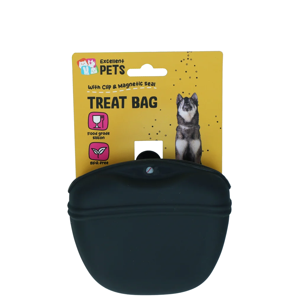 Silikon Leckerlibeutel für Hunde mit Magnetverschluss und Clip – Excellent Pets Treat Bag – Bild 1