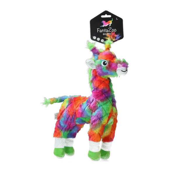 Hundespielzeug aus recyceltem Material mit Quietscher, L, 32 x 16 cm – FantaZoo Giraffe