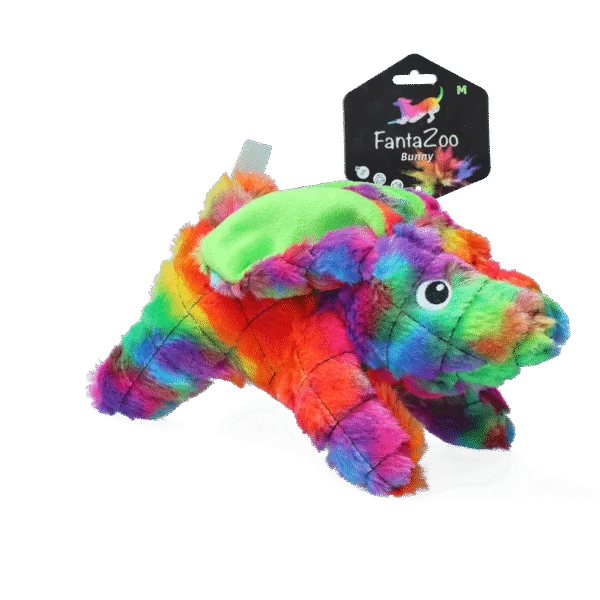 Hundekuscheltier aus recyceltem Material mit Quietscher, M, 23 x 13 cm – FantaZoo Bunny
