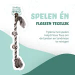 Hundeseil aus Baumwolle mit 4 Knoten, 85 cm – Floss Toss Natural Dental Ropes Dental Rope 4 Knot – Bild 2