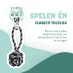 Hundespieltau aus Baumwolle mit Ball, 60 cm – Floss Toss Natural Dental Ropes Dental Rope Exteme Tug and Ball – Bild 2