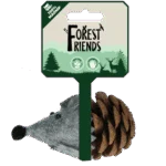 Spielmaus für Katzen aus Tannenzapfen und Filz mit Madnip, Grau, 8 cm – Forest Friends Mouse