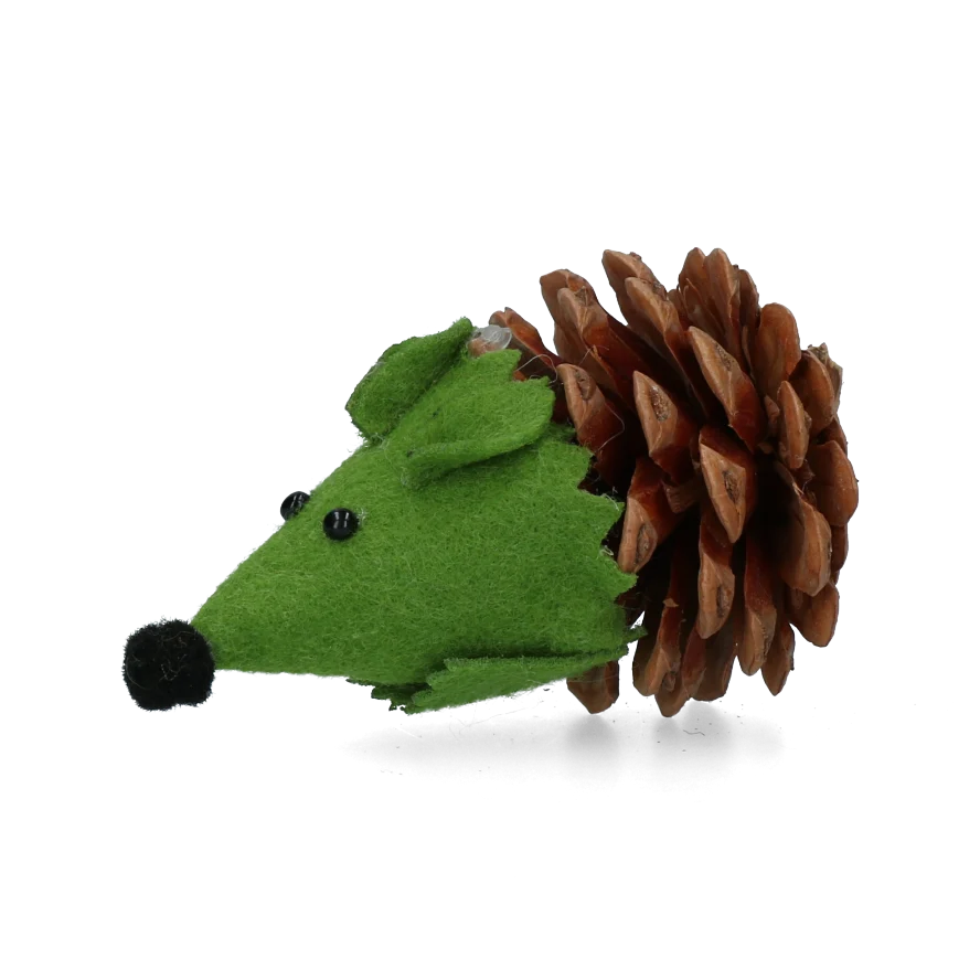 Spielmaus für Katzen aus Kiefernzapfen und Filz mit Madnip, Grün, 8 cm – Forest Friends Mouse – Bild 2