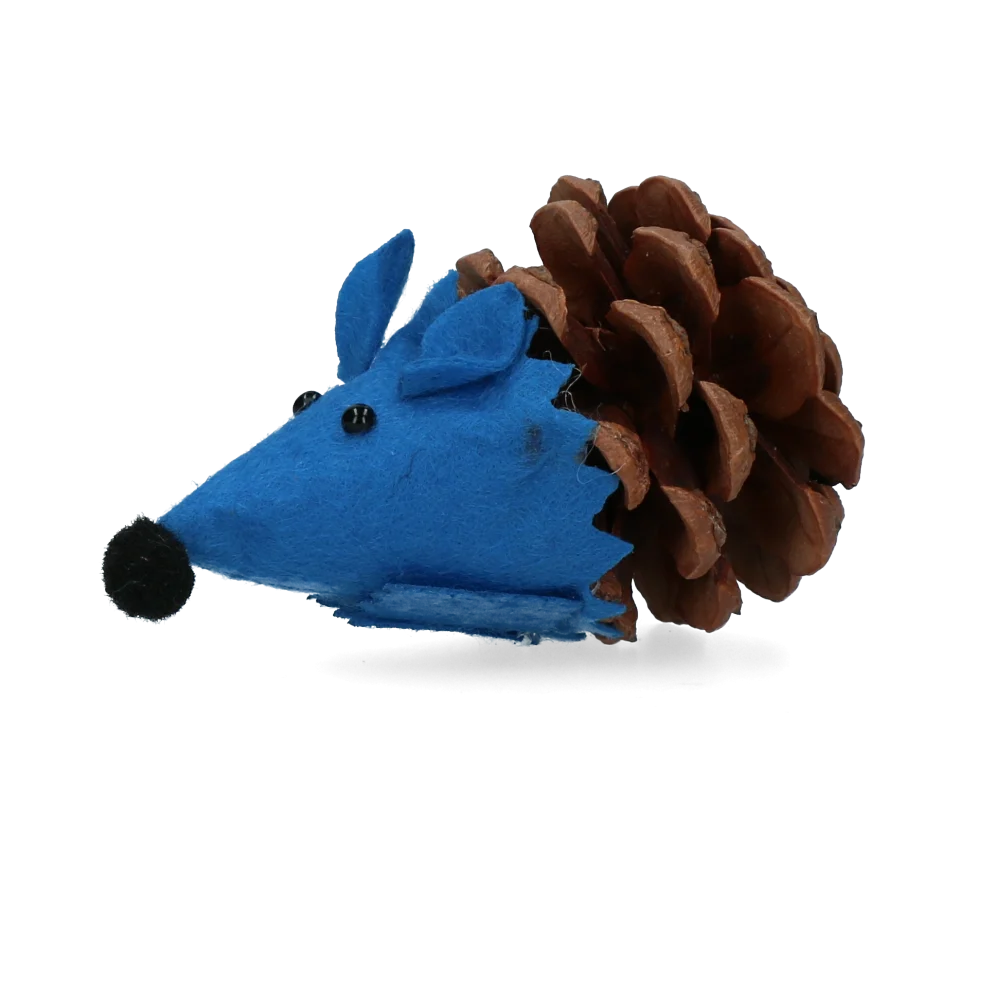 Spielmaus für Katzen aus Kiefernzapfen und Filz mit Madnip, Blau, 8 cm – Forest Friends Mouse – Bild 2
