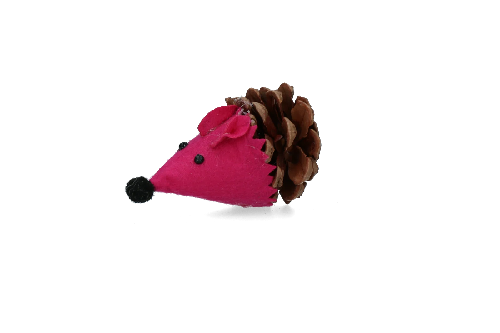 Katzenspielmaus aus Kiefernzapfen und Filz mit Madnip, Rosa, 8 cm – Forest Friends Mouse – Bild 2