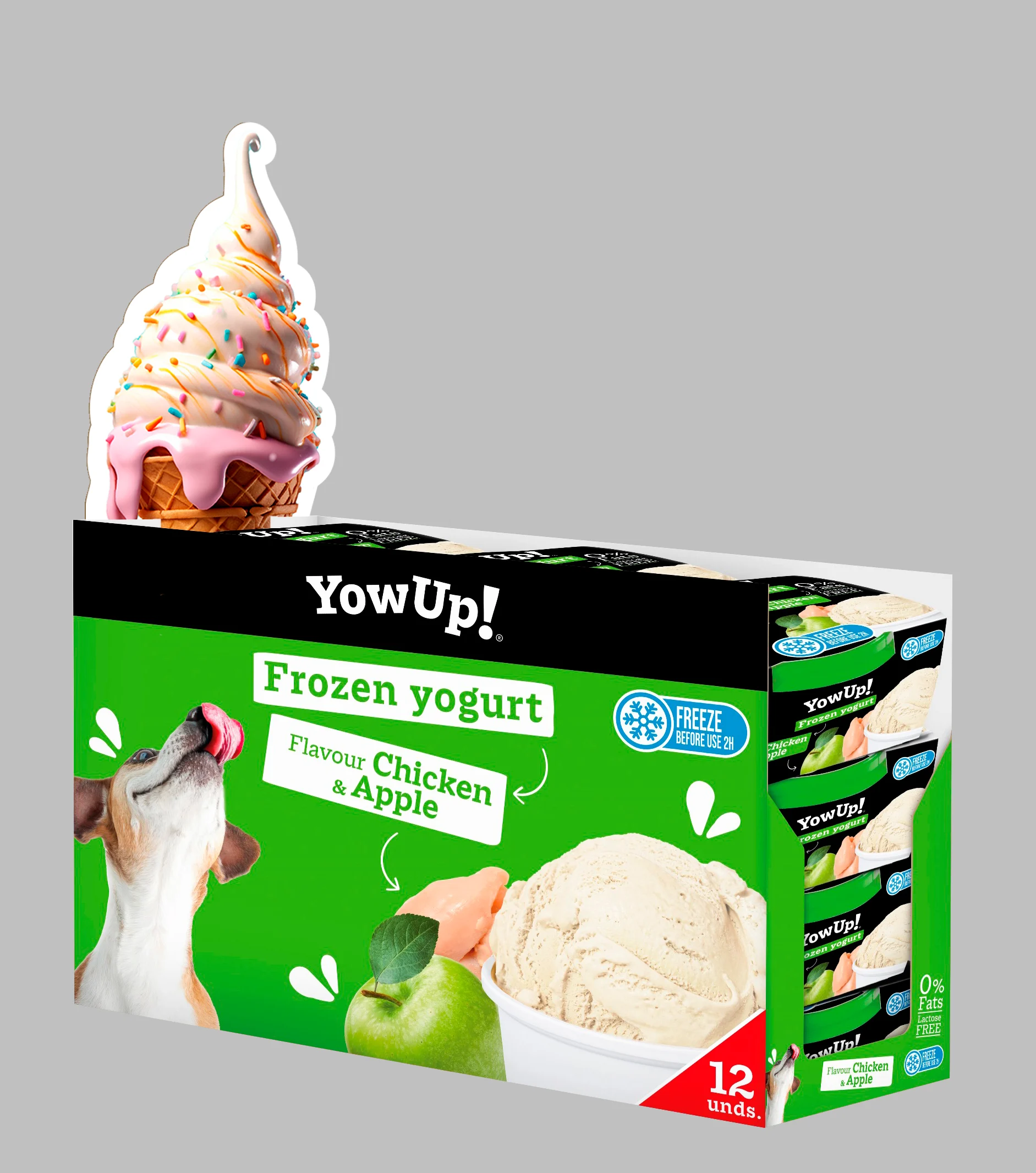 Einfrierbarer Joghurtsnack für Hunde und Katzen, Hähnchen und Apfel, 110 g – YowUp! Frozen Yoghurt Chicken & Apple – Bild 2