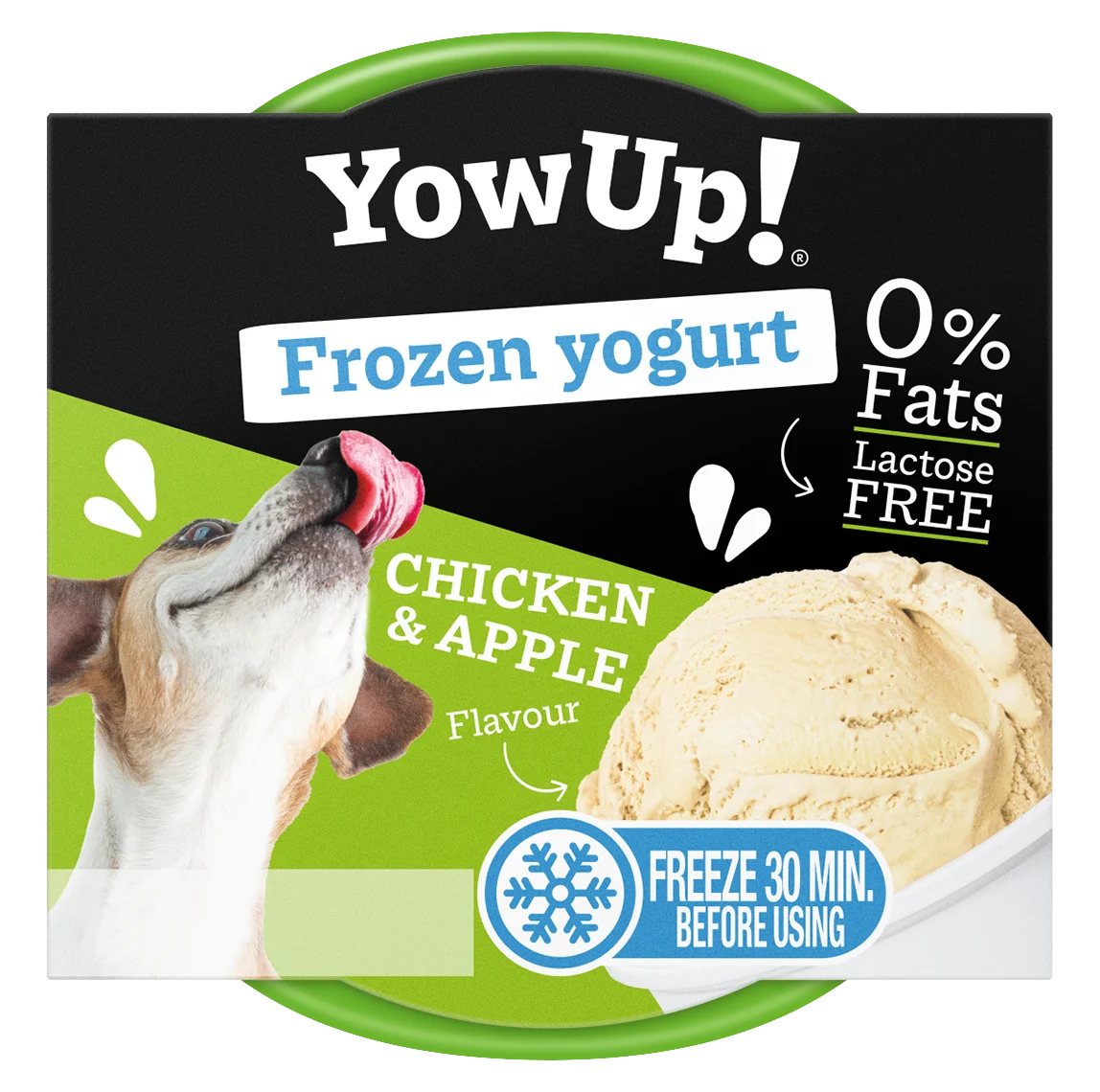 FROYO-Cup-Chicken_HD.png Einfrierbarer Joghurtsnack für Hunde und Katzen, Hähnchen und Apfel, 110 g – YowUp! Frozen Yoghurt Chicken & Apple – Bild 1