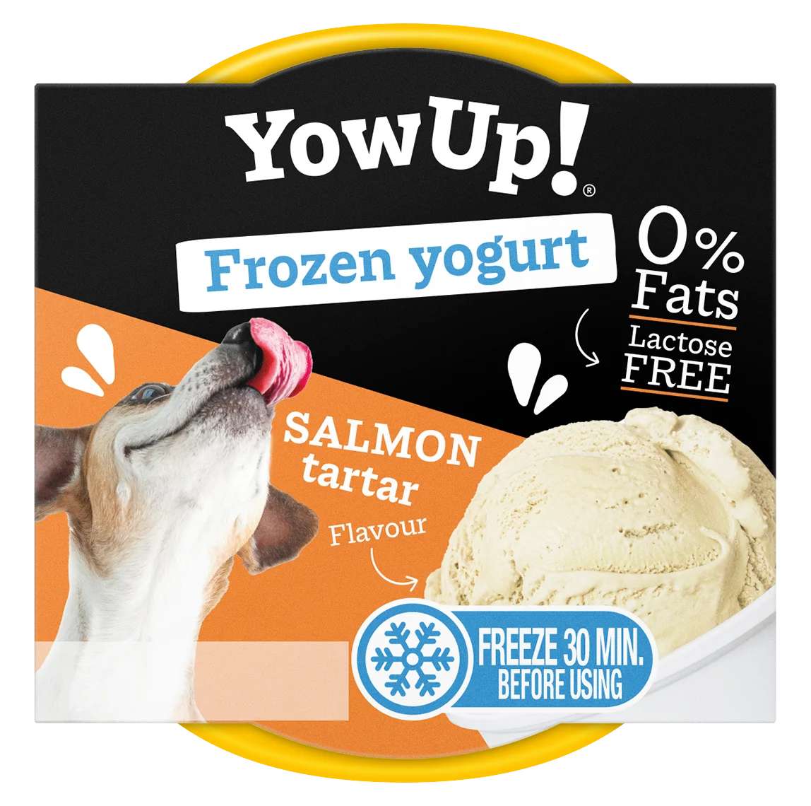 FROYO-Cup-Salmon_HD.png Frozen Yoghurt für Hunde und Katzen mit Lachstartar, 110 g – YowUp! Frozen Yoghurt Salmon Tartar – Bild 1