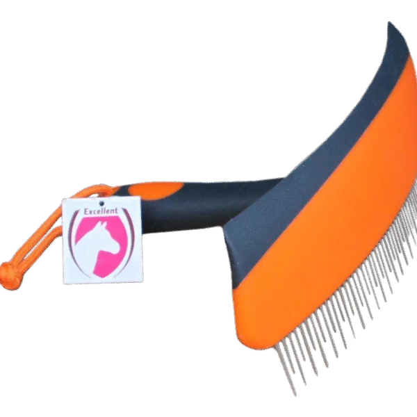 Striegel und Schweißmesser 2 in 1, Orange und Schwarz