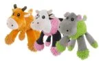 Hundekuscheltier Kuh mit 5 Quietschern, 22 x 22 cm – Fuzzle – Bild 6