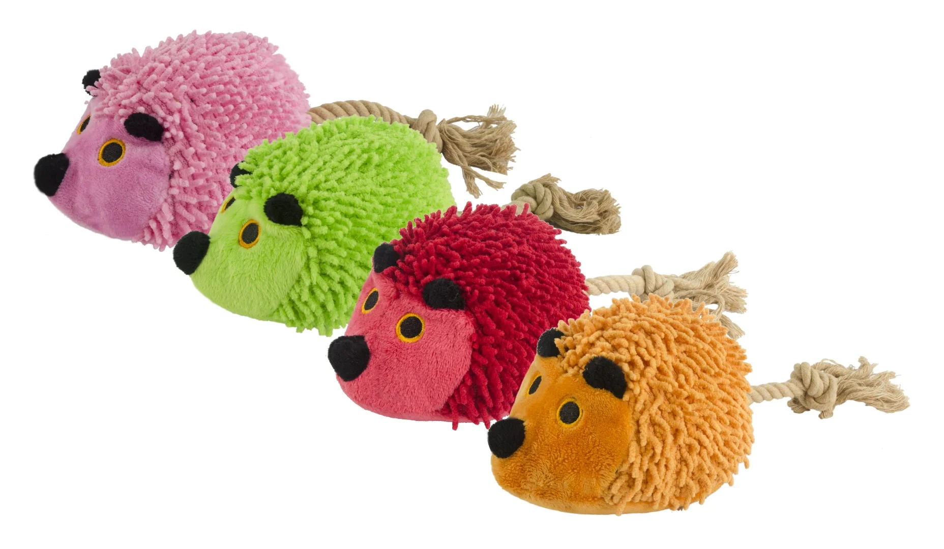 Hundekuscheltier Igel mit Seilschwanz und Quietscher, Rot, 15 x 20 cm – Fuzzle Hedgie With Tail – Bild 3