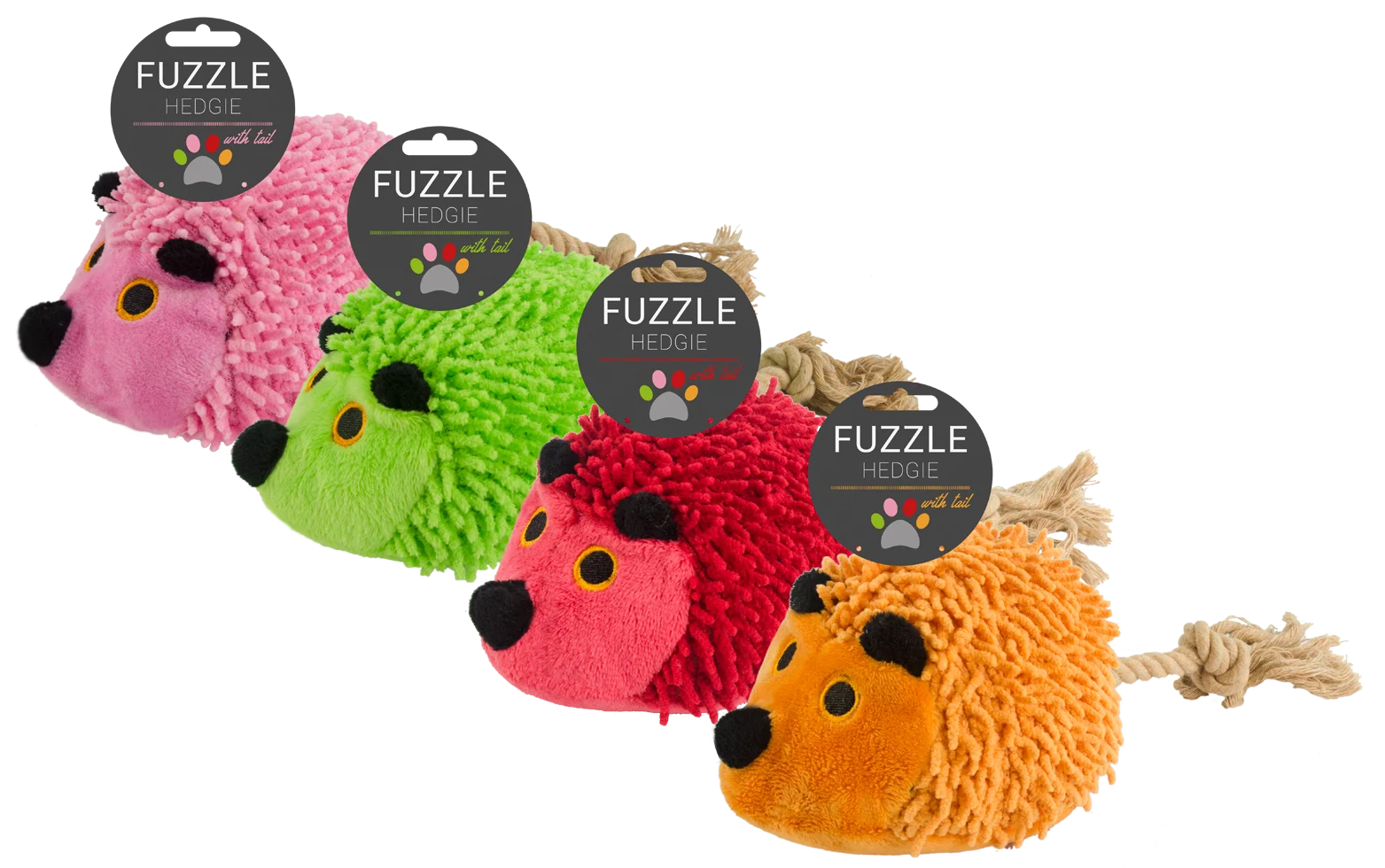 Hundekuscheltier Igel mit Seilschwanz und Quietscher, Rot, 15 x 20 cm – Fuzzle Hedgie With Tail – Bild 4