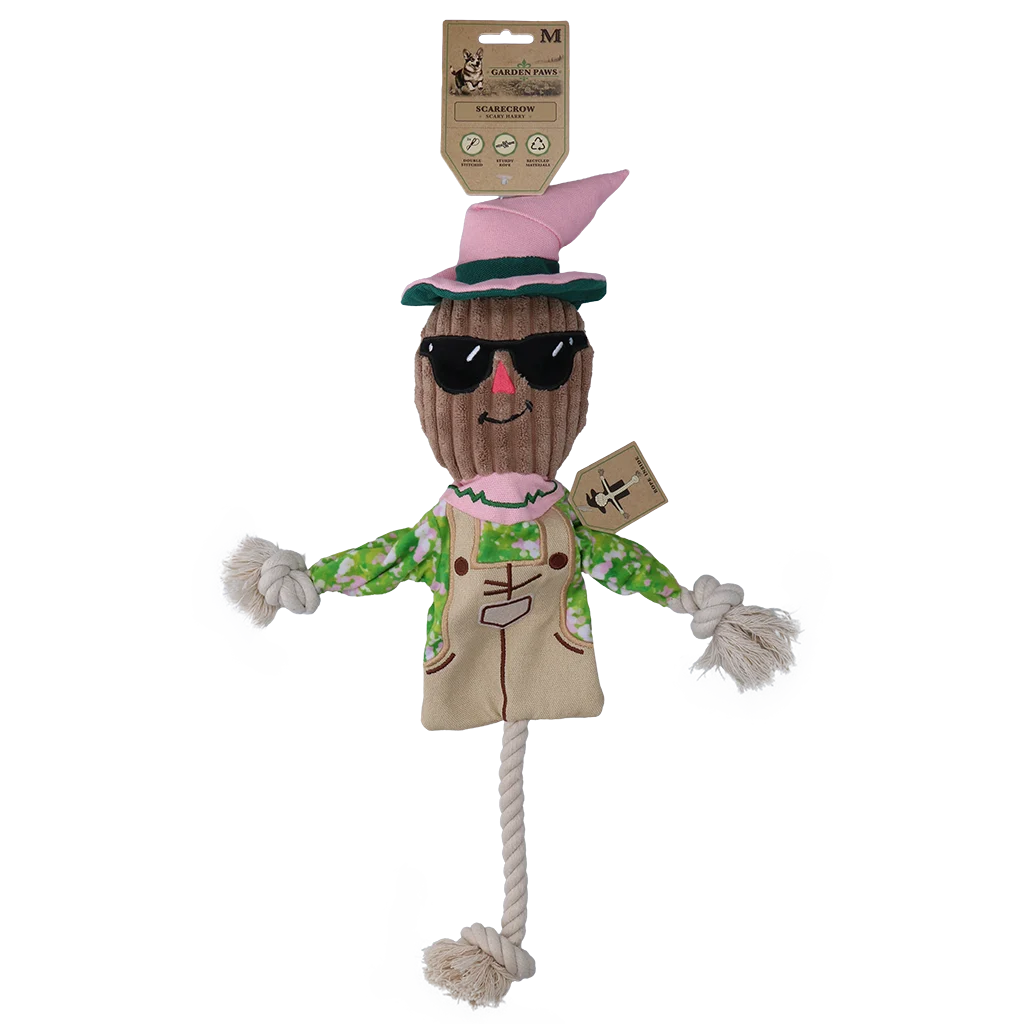 Zerrspielzeug Vogelscheuche mit Knisterkörper und Seil – Garden Paws Scarecrow Scary Harry M – Bild 1
