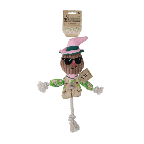 Zerrspielzeug Vogelscheuche mit knisterndem Körper und Seil – Garden Paws Scarecrow Scary Harry S