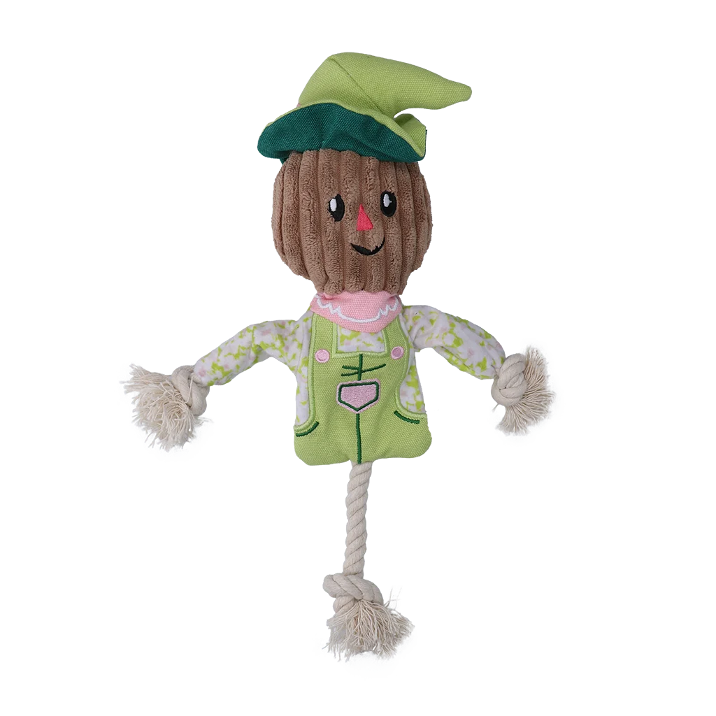 Zerrspielzeug Vogelscheuche mit knisterndem Körper und Seil – Garden Paws Scarecrow Indy Fields S – Bild 2