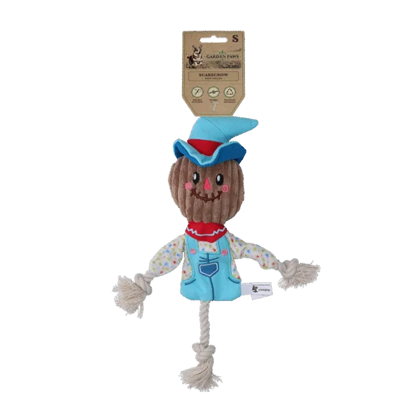 Zerrspielzeug Vogelscheuche mit Knisterkörper und Seil – Garden Paws Scarecrow Calvin Crow S