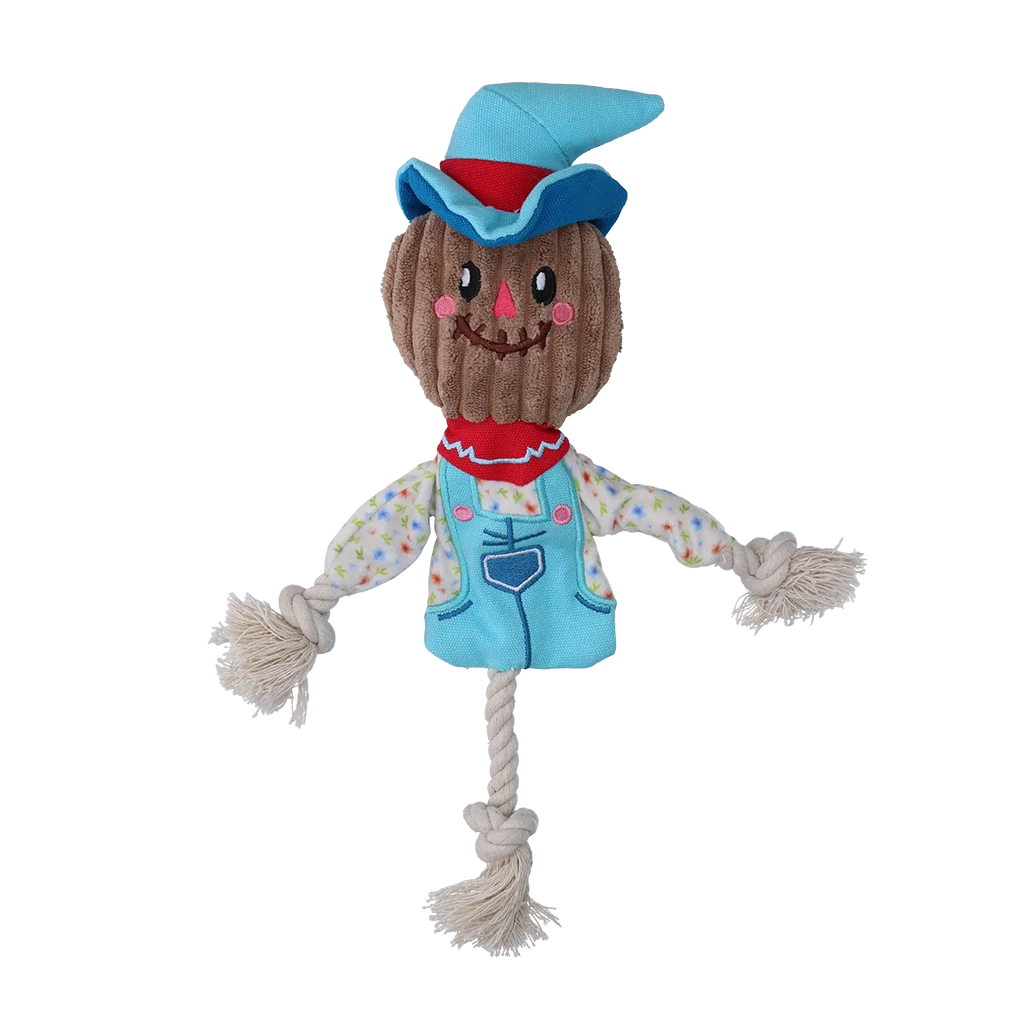 Zerrspielzeug Vogelscheuche mit Knisterkörper und Seil – Garden Paws Scarecrow Calvin Crow S – Bild 2