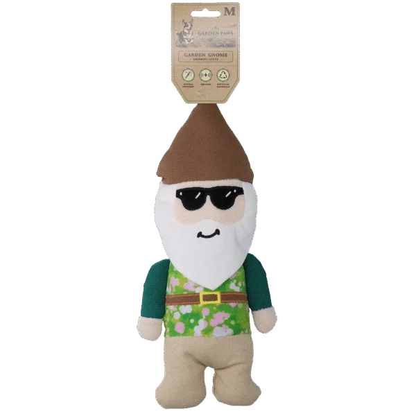 Hundekuscheltier Gartenzwerg mit Quietscher M – Garden Paws Garden Gnome Smirking Steve M