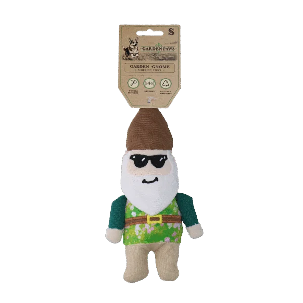 Hundekuscheltier Gartenzwerg mit Quietscher S – Garden Paws Garden Gnome Smirking Steve S