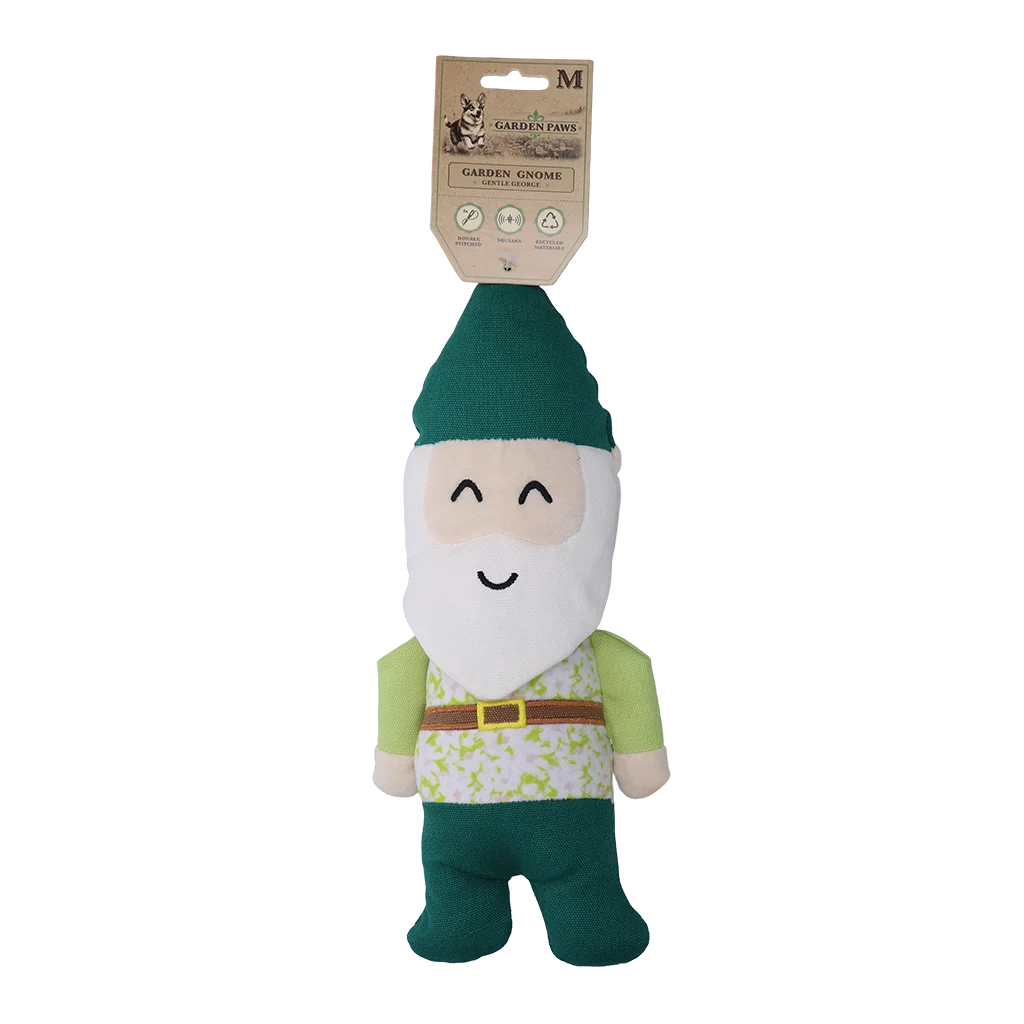 Hundekuscheltier Gartenzwerg mit Quietscher M – Garden Paws Garden Gnome Gentle George M – Bild 1