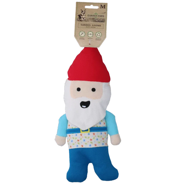 Hundespielzeug Gartenzwerg mit Quietscher M – Garden Paws Garden Gnome Happy Henry M