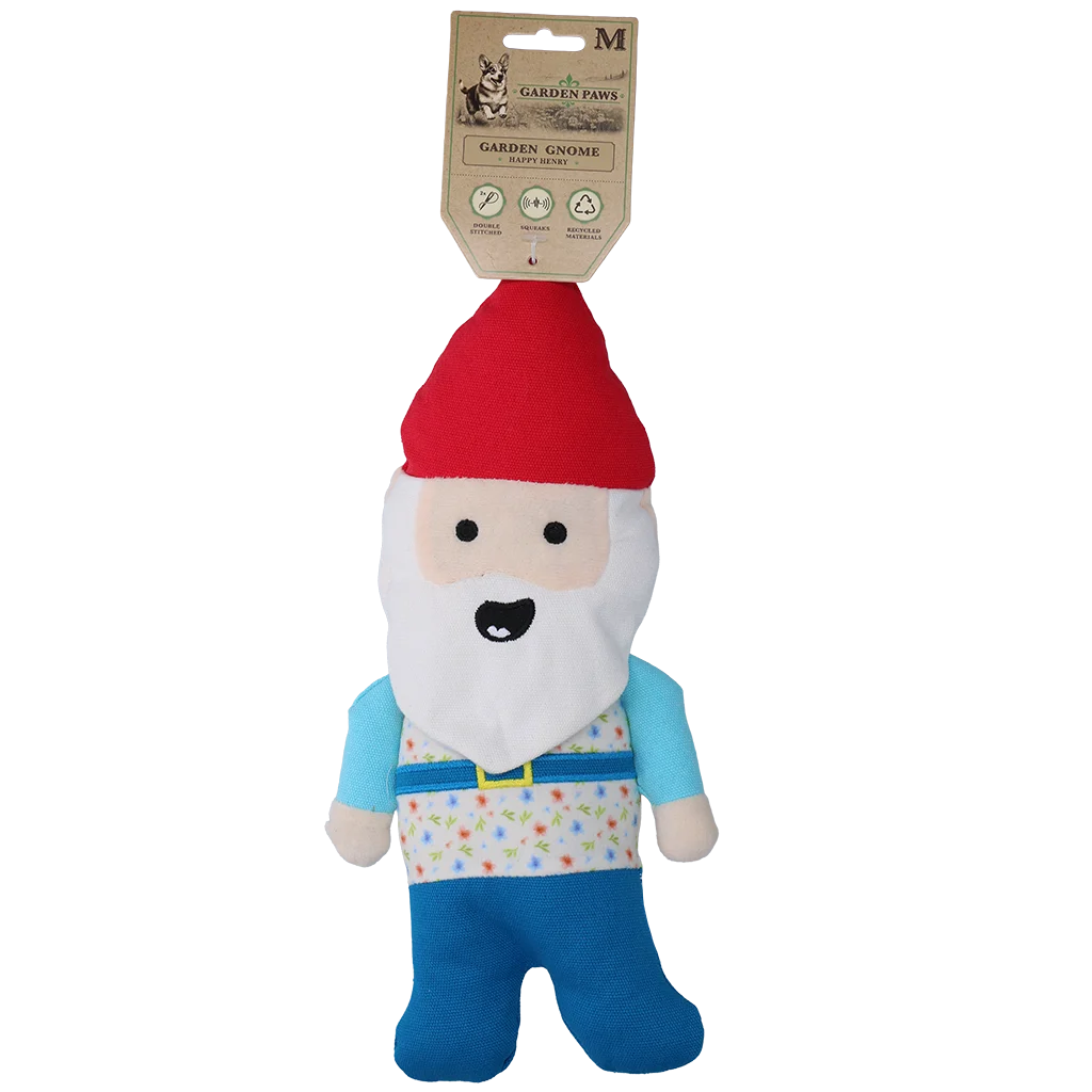 Hundespielzeug Gartenzwerg mit Quietscher M – Garden Paws Garden Gnome Happy Henry M – Bild 1