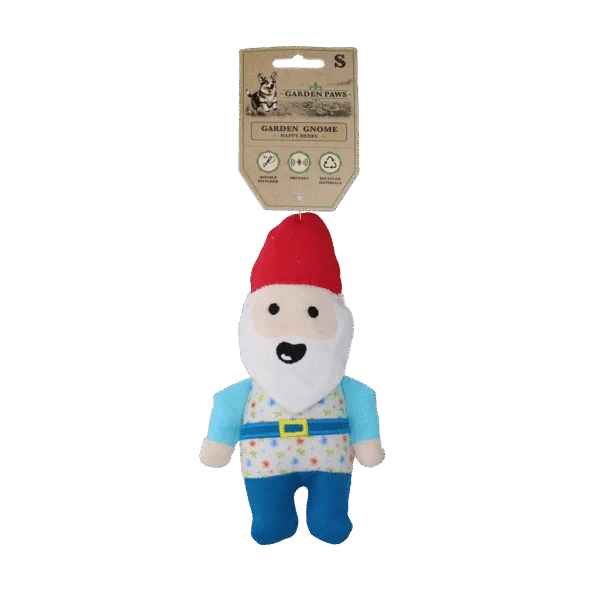 Hundekuscheltier Gartenzwerg mit Quietscher S – Garden Paws Garden Gnome Happy Henry S