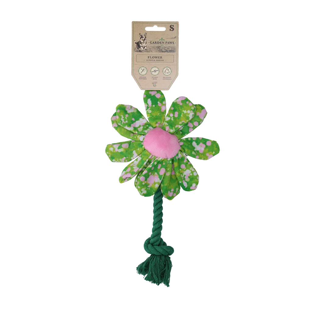 GARD0030S.png Hundekuscheltier Blume mit Seil S – Garden Paws Flower Summer Shrubs S – Bild 1