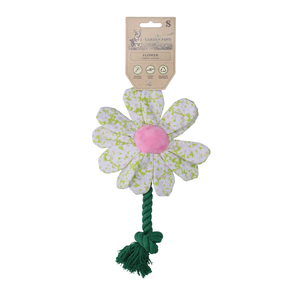 Hundespielzeug Blume mit Seil, S – Garden Paws Flower Spring Sakura – Bild 1
